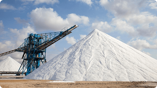 Mining operations with salt stockpiles