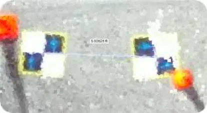 Pix4D Mapper point cloud measuring the GCP1 to GCP2 line (Location 1)