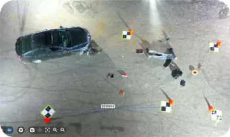 Pix4D Mapper point cloud measuring the GCP3 to GCP4 line (Location 3)