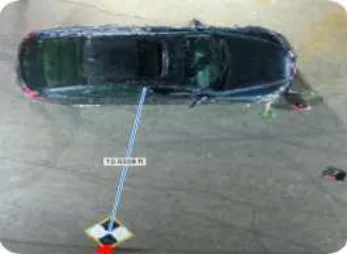 Pix4D Mapper point cloud measuring the car door to GCP4 line (Location 5), view 2