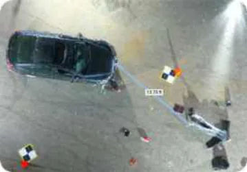 Pix4D Mapper point cloud measuring the car hood to crash dummy foot line (Location 6), view 2